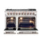 Capriasca 48-inch Gas Range , 8 Brass Burners 160,000 BTU, 6.58 cu.ft. Double Oven, Doors