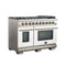 Capriasca 48-inch Gas Range , 8 Brass Burners 160,000 BTU, 6.58 cu.ft. Double Oven, Doors