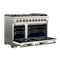 Capriasca 48-inch Gas Range , 8 Brass Burners 160,000 BTU, 6.58 cu.ft. Double Oven, Doors