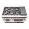 Capriasca 48-inch Gas Range , 8 Brass Burners 160,000 BTU, 6.58 cu.ft. Double Oven, Doors