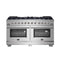 Capriasca 60-Inch Freestanding Gas Range, 10 Burners, True Convection Oven