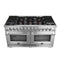 Capriasca 60-Inch Freestanding Gas Range, 10 Burners, True Convection Oven