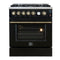 Giovanni 30-inch Gas Range & Antique Brass Design, 5 Burners 67,000 BTU, 4.32 cu.ft. Convection Oven