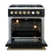 Giovanni 30-inch Gas Range & Antique Brass Design, 5 Burners 67,000 BTU, 4.32 cu.ft. Convection Oven