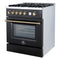 Giovanni 30-inch Gas Range & Antique Brass Design, 5 Burners 67,000 BTU, 4.32 cu.ft. Convection Oven