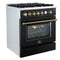 Giovanni 30-inch Gas Range & Antique Brass Design, 5 Burners 67,000 BTU, 4.32 cu.ft. Convection Oven