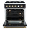 Marco 30-inch Gas Range & Antique Brass Design, 4 Burners 37,000 BTU, 4.32 cu.ft. Convection Oven