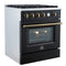 Marco 30-inch Gas Range & Antique Brass Design, 4 Burners 37,000 BTU, 4.32 cu.ft. Convection Oven