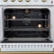 Marco 30-inch Gas Range & Antique Brass Design, 4 Burners 37,000 BTU, 4.32 cu.ft. Convection Oven