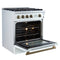 Marco 30-inch Gas Range & Antique Brass Design, 4 Burners 37,000 BTU, 4.32 cu.ft. Convection Oven