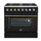 Marco 36-Inch Gas Range & Antique Brass Design, 6 Burners 67,000 BTU, 5.36 cu.ft. Convection Oven