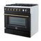 Marco 36-Inch Gas Range & Antique Brass Design, 6 Burners 67,000 BTU, 5.36 cu.ft. Convection Oven