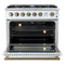 Marco 36-Inch Gas Range & Antique Brass Design, 6 Burners 67,000 BTU, 5.36 cu.ft. Convection Oven