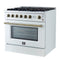 Marco 36-Inch Gas Range & Antique Brass Design, 6 Burners 67,000 BTU, 5.36 cu.ft. Convection Oven