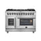 Massimo 48-Inch Freestanding French Door Dual Fuel Range, 8 Burners, True Convection Oven