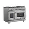 Massimo 48-Inch Freestanding French Door Dual Fuel Range, 8 Burners, True Convection Oven