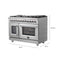 Massimo 48-Inch Freestanding French Door Dual Fuel Range, 8 Burners, True Convection Oven