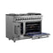 Massimo 48-Inch Freestanding French Door Dual Fuel Range, 8 Burners, True Convection Oven