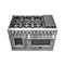 Massimo 48-Inch Freestanding French Door Dual Fuel Range, 8 Burners, True Convection Oven