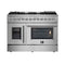 Galiano 48-Inch French Door Dual Fuel Range All , 8 Sealed Burners, 107,000 BTU, Griddle, 6.58 cu.ft. Double Ovens