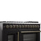 Galiano 48-inch French Door Dual Fuel Range, & Antique Brass Design, 8 Sealed Burners - 107,000 BTU, Griddle, 6.58 cu.ft. Double Ovens