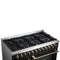 Galiano 48-inch French Door Dual Fuel Range, & Antique Brass Design, 8 Sealed Burners - 107,000 BTU, Griddle, 6.58 cu.ft. Double Ovens