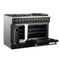 Galiano 48-inch French Door Dual Fuel Range, & Antique Brass Design, 8 Sealed Burners - 107,000 BTU, Griddle, 6.58 cu.ft. Double Ovens