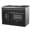Galiano 48-inch French Door Dual Fuel Range, & Antique Brass Design, 8 Sealed Burners - 107,000 BTU, Griddle, 6.58 cu.ft. Double Ovens