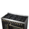 Galiano 48-inch French Door Dual Fuel Range, & Antique Brass Design, 8 Sealed Burners - 107,000 BTU, Griddle, 6.58 cu.ft. Double Ovens