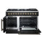 Galiano 48-inch French Door Dual Fuel Range, & Antique Brass Design, 8 Sealed Burners - 107,000 BTU, Griddle, 6.58 cu.ft. Double Ovens