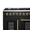 Galiano 48-inch French Door Dual Fuel Range, & Antique Brass Design, 8 Sealed Burners - 107,000 BTU, Griddle, 6.58 cu.ft. Double Ovens