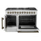 Galiano 48-inch French Door Dual Fuel Range, & Antique Brass Design, 8 Sealed Burners - 107,000 BTU, Griddle, 6.58 cu.ft. Double Ovens