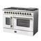 Galiano 48-inch French Door Dual Fuel Range, & Antique Brass Design, 8 Sealed Burners - 107,000 BTU, Griddle, 6.58 cu.ft. Double Ovens