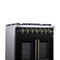 Capriasca 30-Inch Freestanding French Door Dual Fuel Range in with Antique Brass Accessories, 5 Burners, True Convection Oven