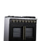 Capriasca 36 Inch Freestanding French Door Dual Fuel Range in with Antique Brass Accessories, 6 Burners, True Convection Oven