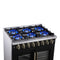 Capriasca 36 Inch Freestanding French Door Dual Fuel Range in with Antique Brass Accessories, 6 Burners, True Convection Oven