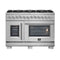 Capriasca 48-Inch Freestanding French Door Dual Fuel Range, 8 Burners, True Convection Oven