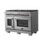 Capriasca 48-Inch Freestanding French Door Dual Fuel Range, 8 Burners, True Convection Oven