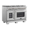 Capriasca 48-Inch Freestanding French Door Dual Fuel Range, 8 Burners, True Convection Oven