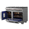Capriasca 48-Inch Freestanding French Door Dual Fuel Range, 8 Burners, True Convection Oven