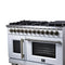 Capriasca 48 Inch Freestanding French Door Dual Fuel Range in with Antique Brass Accessories, 8 Burners, True Convection Oven