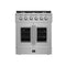 Galiano 30-Inch Freestanding French Door Gas Range, 4 Burners, Convection Oven, Energy Efficient