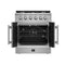Galiano 30-Inch Freestanding French Door Gas Range, 4 Burners, Convection Oven, Energy Efficient