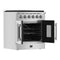 Galiano 30-Inch Freestanding French Door Gas Range, 4 Burners, Convection Oven, Energy Efficient