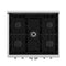 Galiano 30-Inch Freestanding French Door Gas Range, 4 Burners, Convection Oven, Energy Efficient