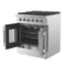 Galiano 30-Inch Freestanding French Door Gas Range, 4 Burners, Convection Oven, Energy Efficient