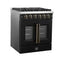 Galiano 30-inch French Door Gas Range and Antique Brass Design, 5 Sealed Burners 68,000 BTU, 4.32 cu.ft. Convection Oven