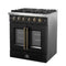 Galiano 30-inch French Door Gas Range and Antique Brass Design, 5 Sealed Burners 68,000 BTU, 4.32 cu.ft. Convection Oven