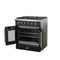 Galiano 30-inch French Door Gas Range and Antique Brass Design, 5 Sealed Burners 68,000 BTU, 4.32 cu.ft. Convection Oven