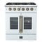 Galiano 30-inch French Door Gas Range with Antique Brass Design, 5 Burners, 68,000 BTU, 4.32 cu.ft. Convection Oven